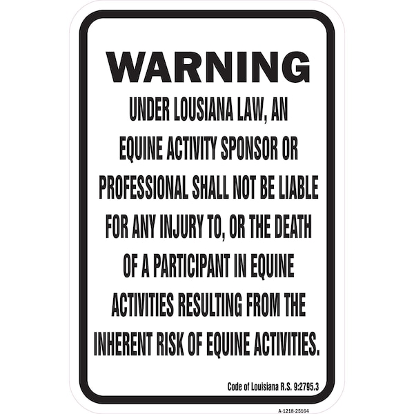 Signmission Safety Sign, 12 in Height, Aluminum, 18 in Length, 25164 A-1218-25164 - main